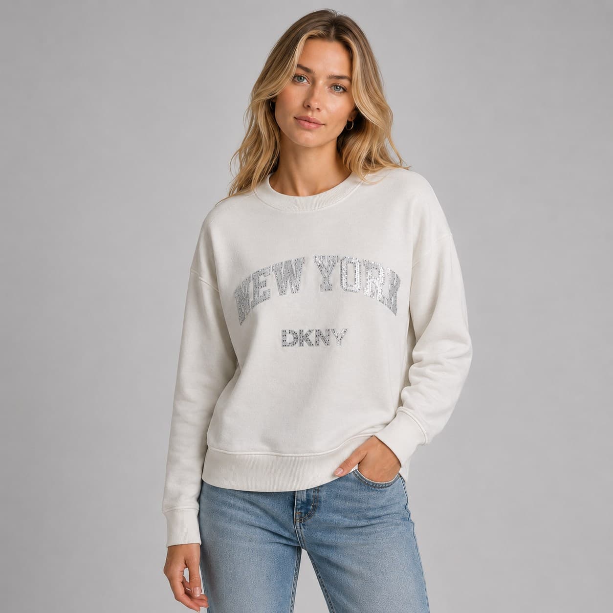 POLERÓN CREW NECK DKNY MUJER — imagen 1
