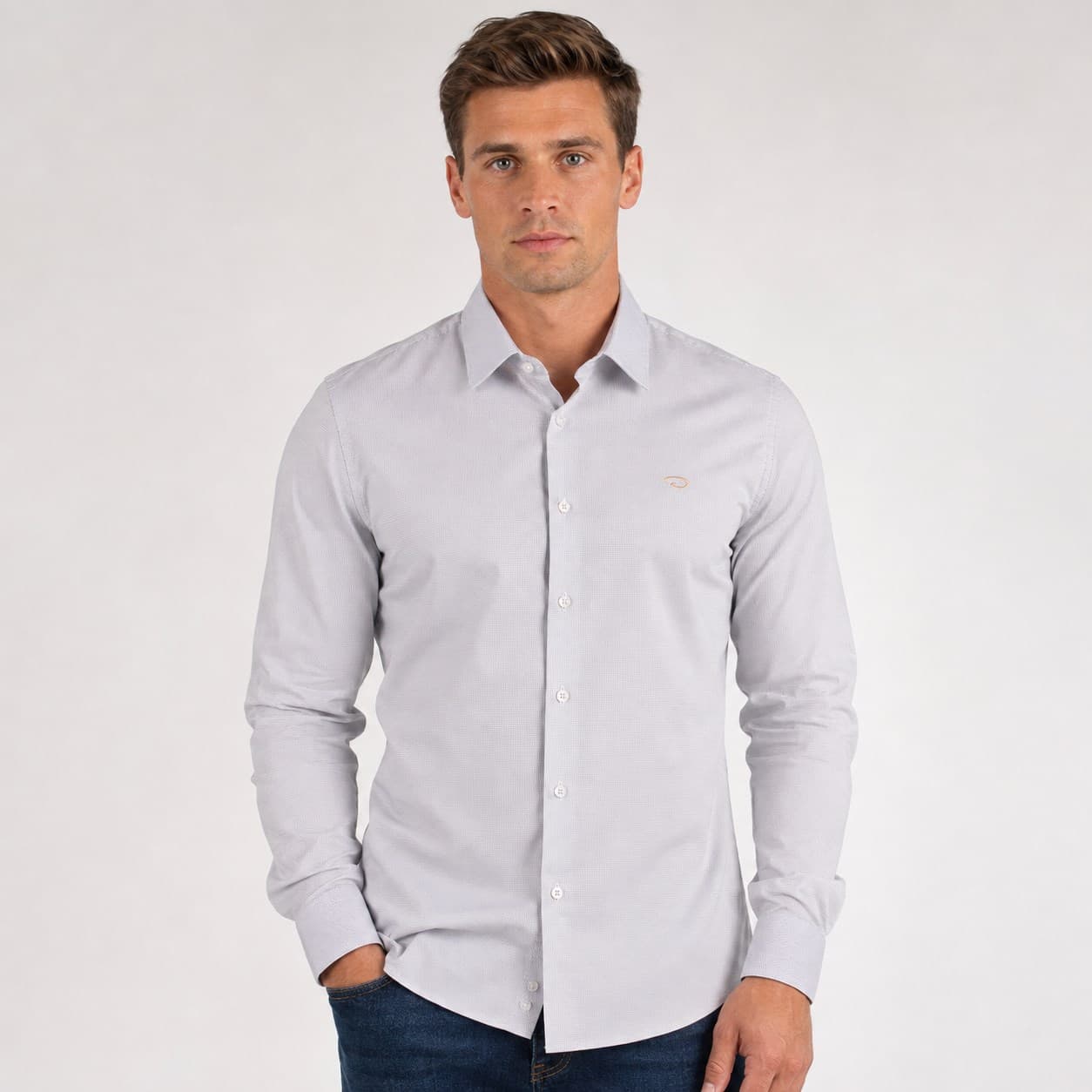 CAMISA ML MODA MICROCHECK HOMBRE