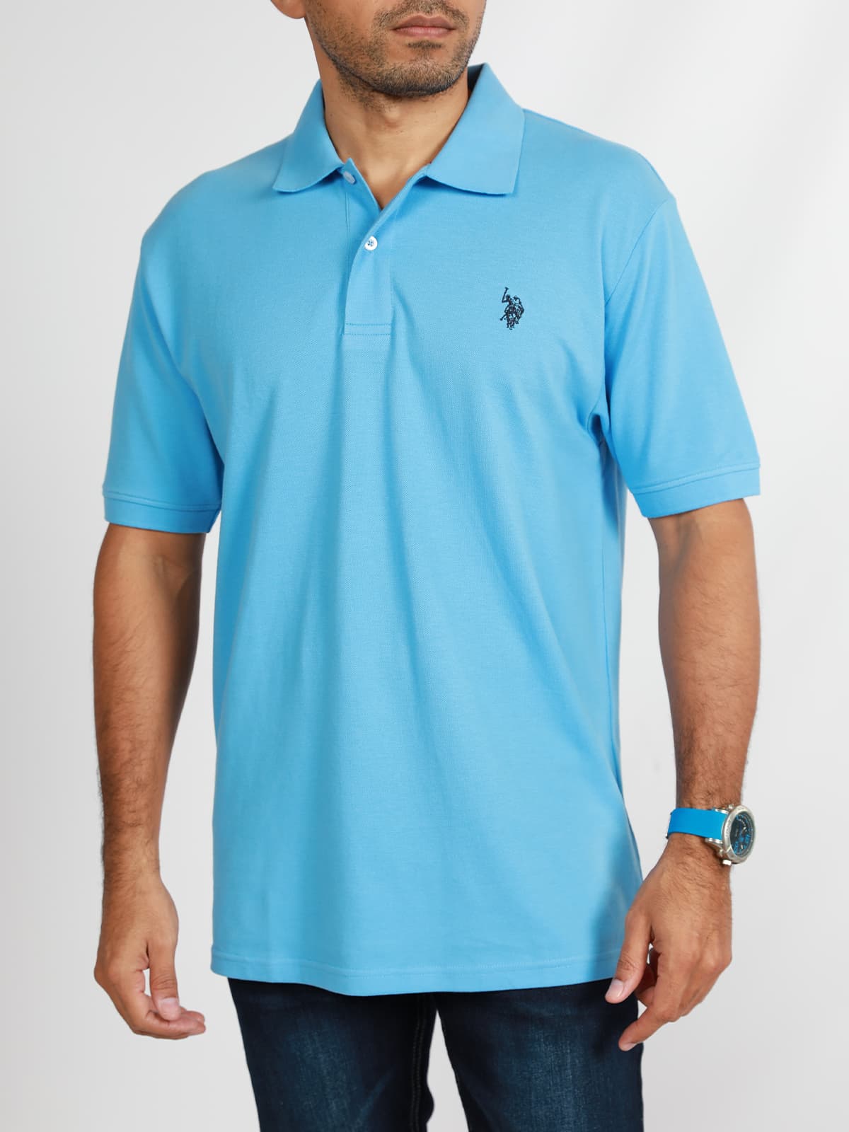 POLERA MC POLO BASICA LOGO - BIG SIZE HOMBRE