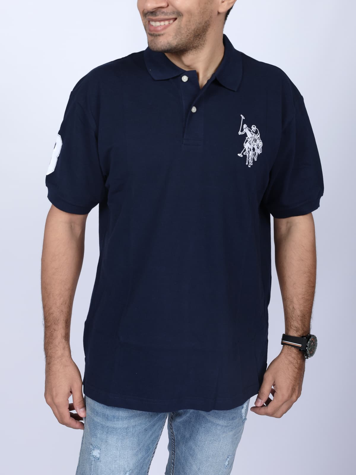 POLERAS POLO BASICA LOGO GRANDE HOMBRE - MODELO 1017 — imagen 1