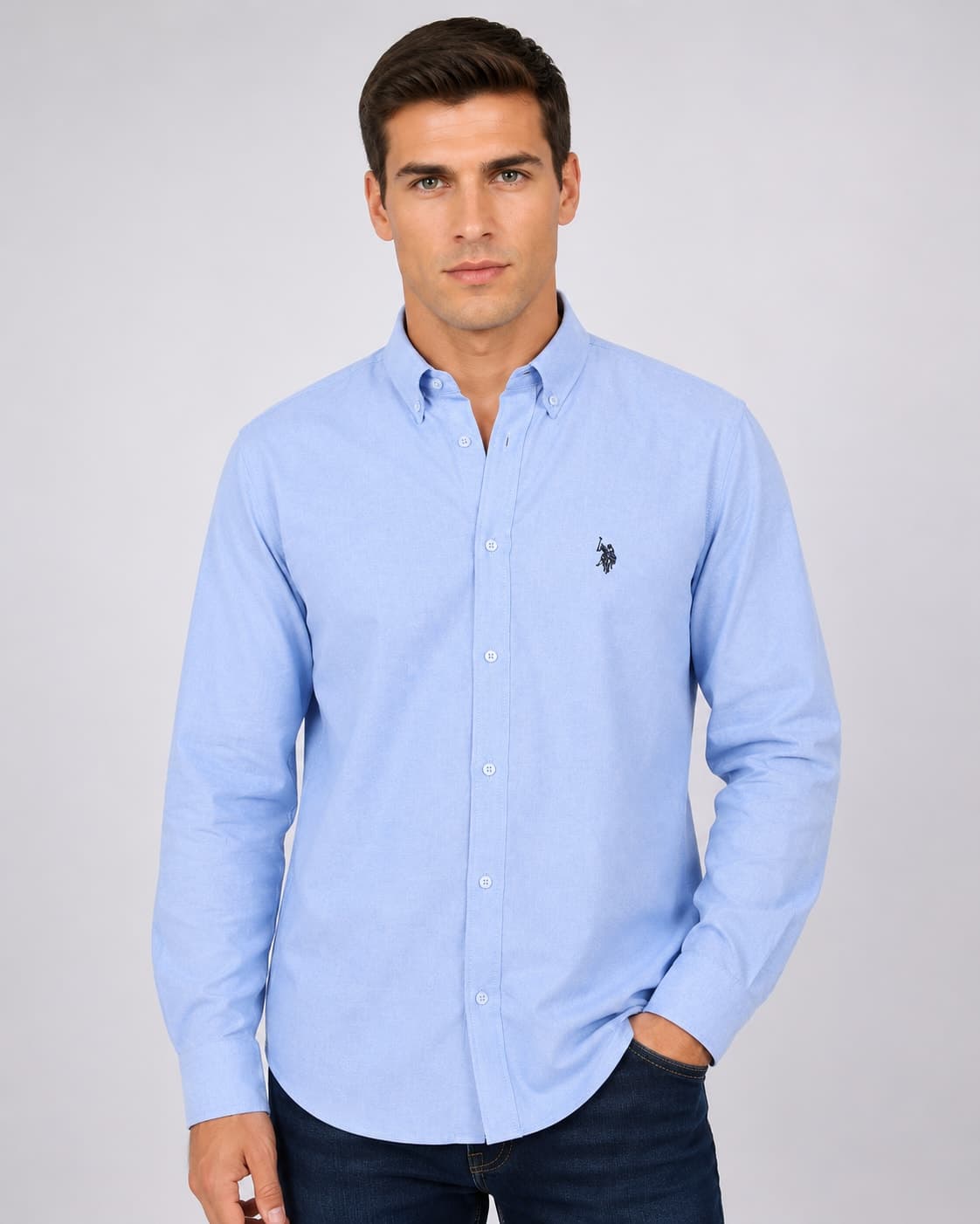 CAMISA M/L OXFORD HOMBRE — imagen 1