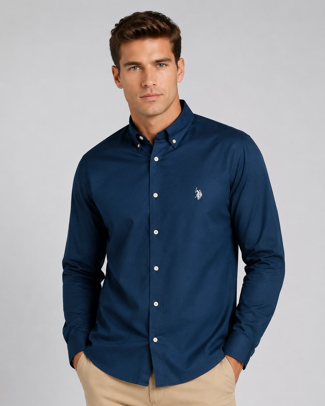 CAMISA M/L POPLIN - BIG SIZE HOMBRE — imagen 1