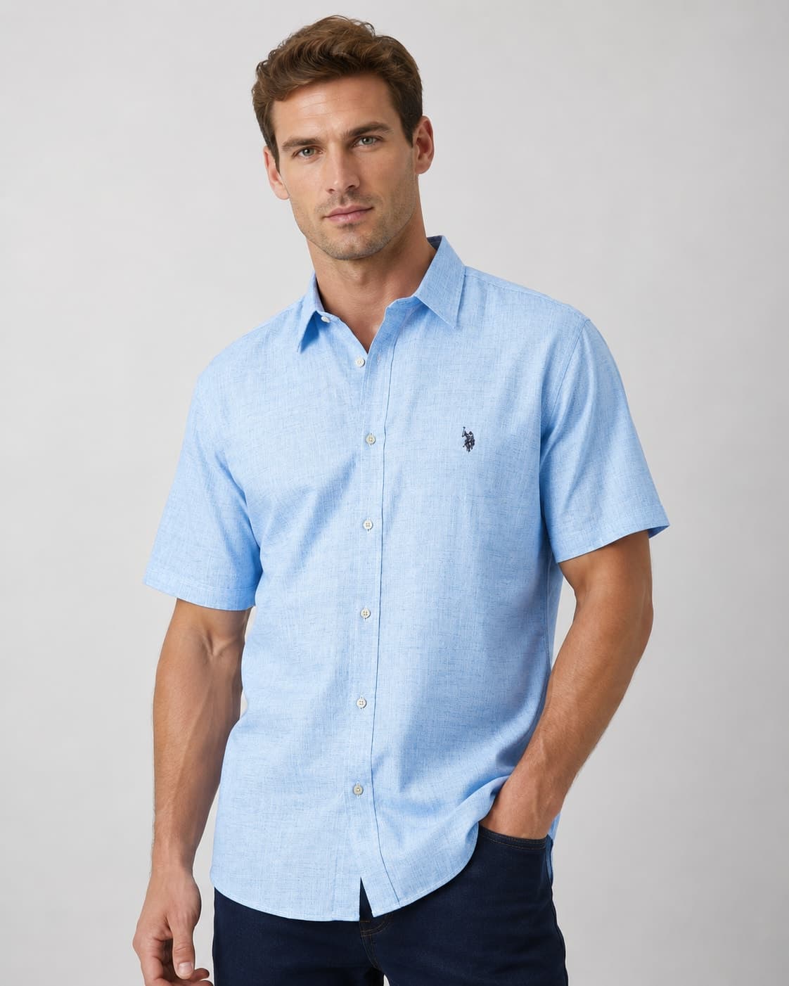 CAMISA M/C SLUB CTN BUTTON DOWN HOMBRE — imagen 1