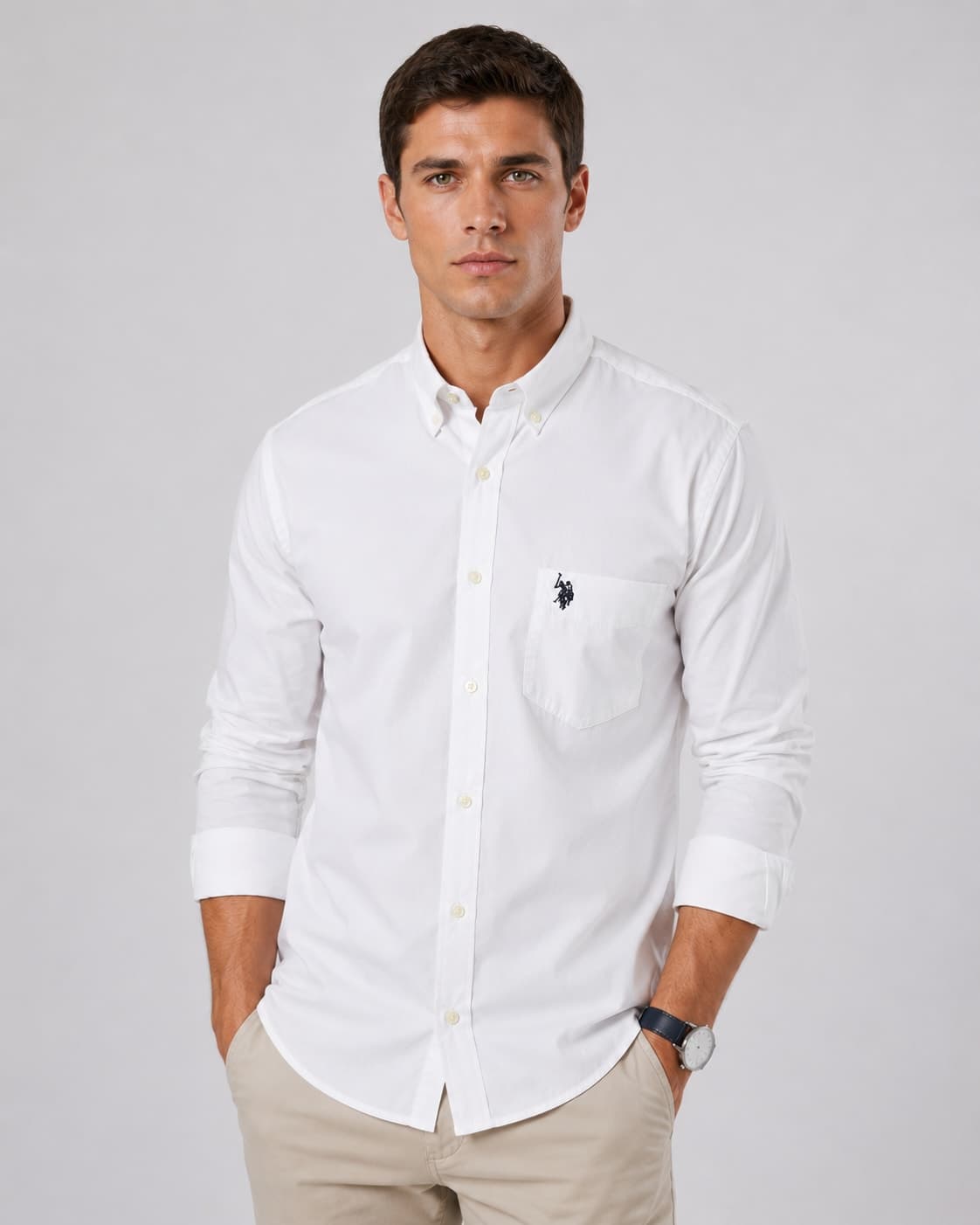 CAMISA M/L BOLSILLO POPLIN - BU HOMBRE — imagen 1