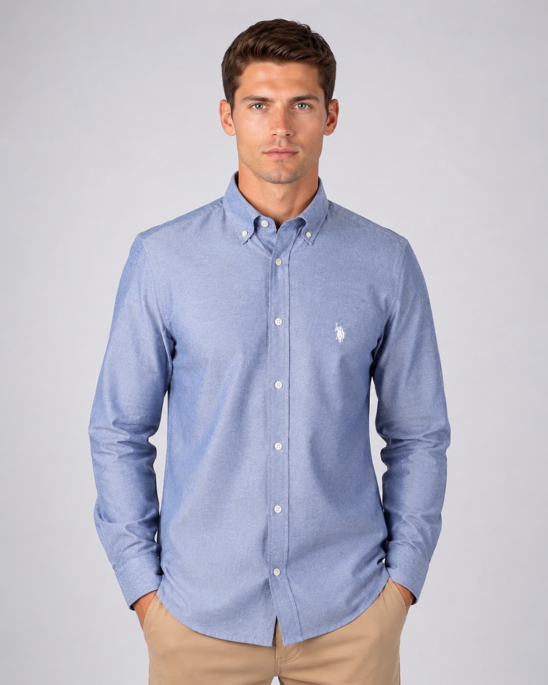 CAMISA M/L SON BOLSILLO OXFORD HOMBRE — imagen 1