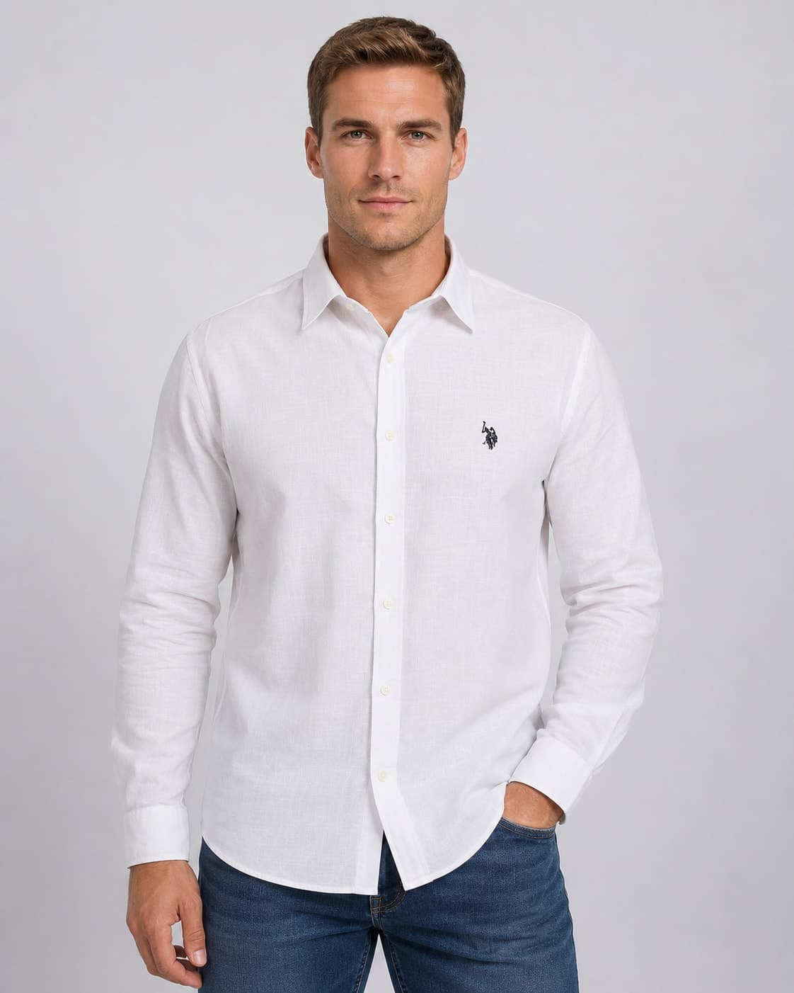 CAMISA ML SLUB CTN BUTTON HOMBRE — imagen 1