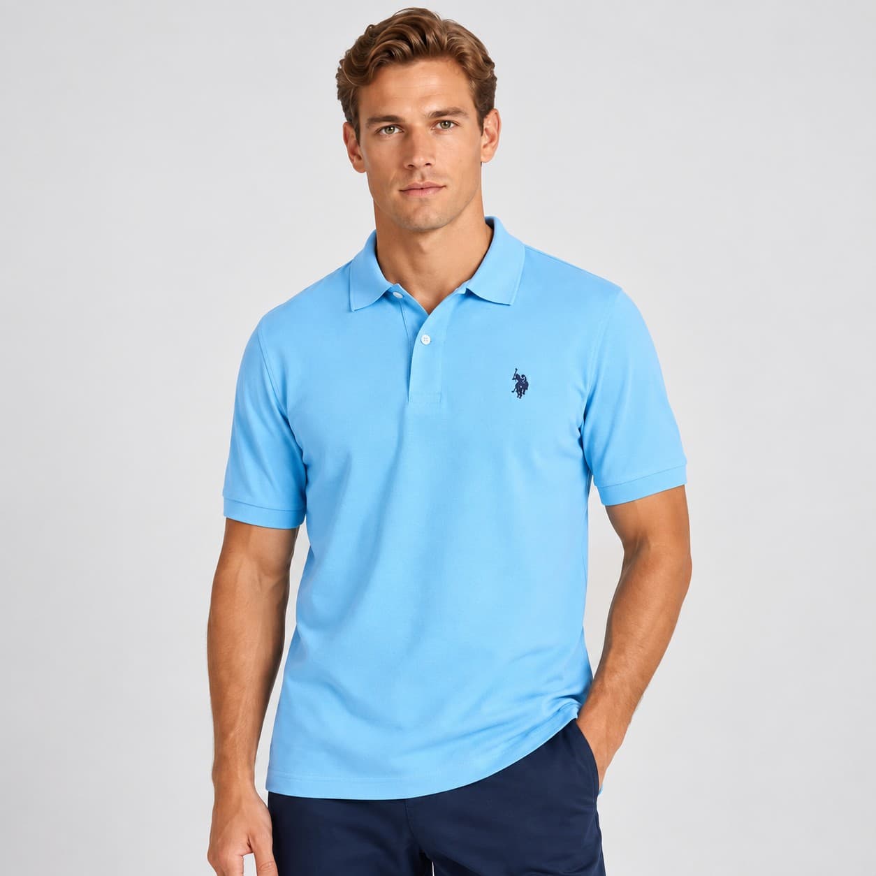 POLERA MC POLO BASICA LOGO - BIG SIZE HOMBRE